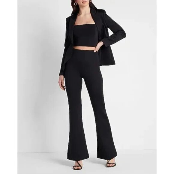 Express Super High Waisted Flare Pant With Built In Shapewear L - Picture 3 of 7